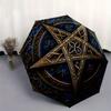 Golden Pentagram Symbol Wall Art Decor, Mystic Blue Circular Design, Spiritual Protection Decoration for Home or Office Umbrella, Cute Umbrella with C