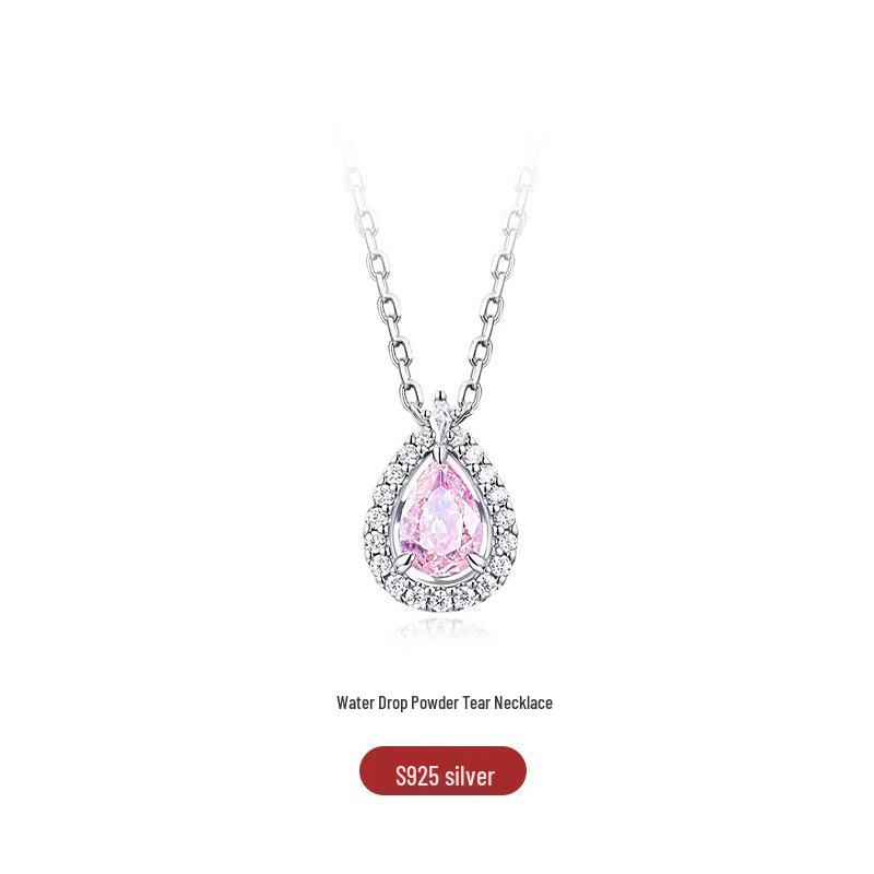 925 Sterling Silver Teardrop Necklace: Elegant, Niche Design Clavicle Chain Gift for Her