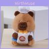 Plush Capybara Keychain Adorned With Chef Baguette And Scarf For Unique Gift Ideas