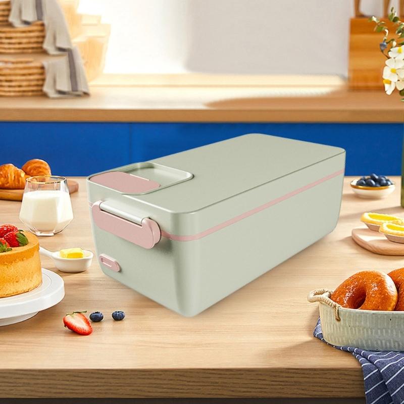 Portable Electric Lunch Box 1L Capacity Thermal Food Warmers Lunch Heating Box For Work School Camping And Home Use