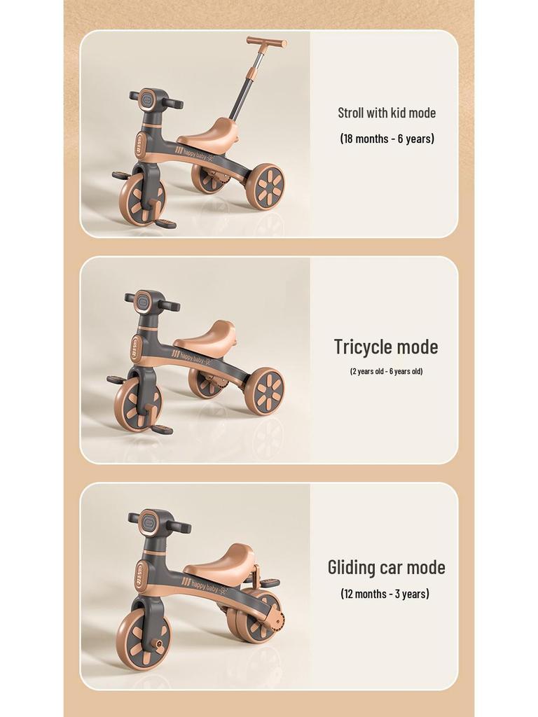 Multifunctional Children's Tricycle & Balance Bike with Music - Lightweight Outdoor Pedal Stroller