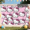 Hello Kitty Face And Kuromi Prints Wall Tapestry Are Suitable For Room Party Backgrounds Christmas And YearRound Decoration