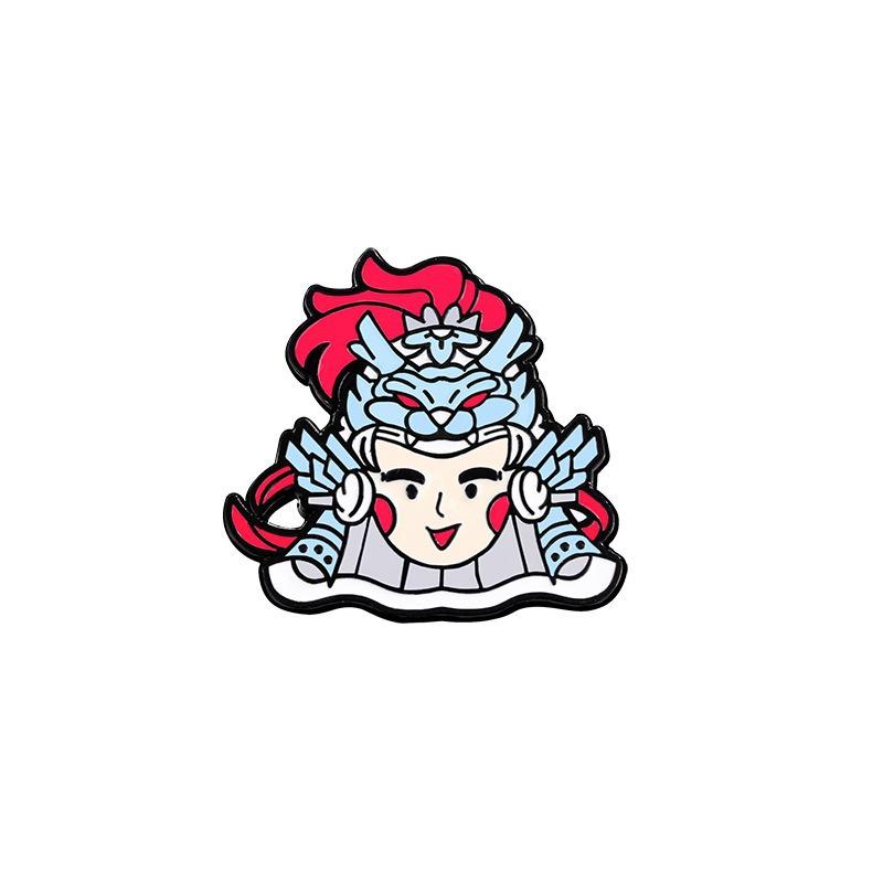 Cartoon Five Tiger Generals Three Kingdoms Guan Yu Zhang Fei Huang Zhong Zhao Yun Ma Chao Alloy Brooch Enamel Badge Peripheral Souvenir