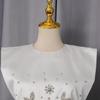 Pure White Light Luxury Diamond-encrusted Fishtail Dress Two-piece Women's Collar Sleeveless + Skirt