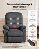 Power Lift Recliner Chair, Dual Motor, Medium Electric Lift Chair with Heat and Massage for Elderly, Infinite Position Adjustment, Chenille Fabric,