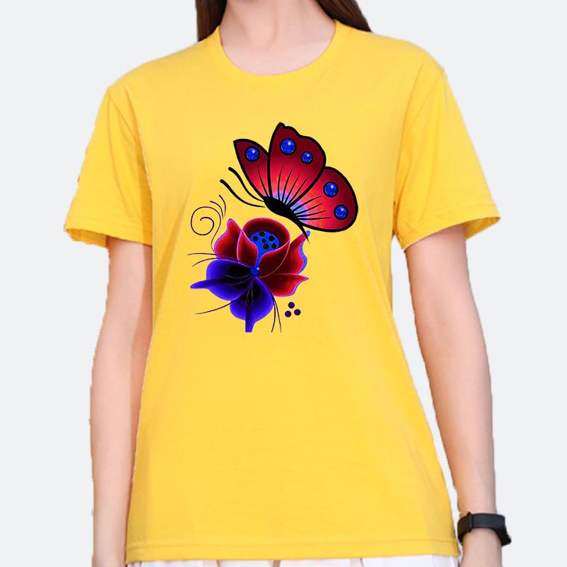 Cute Butterfly Printed TShirt Short Sleeve Aesthetic Graphic Womens Harajuku Top Casual Fashion TShirt