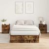 Storage Bed Frame Smoked Oak 120 X 200 Cm