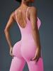 Women's Backless Seamless Ribbed Jumpsuit: Slimming Tank Bodysuit for Yoga