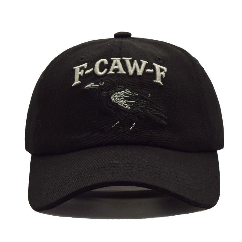 F-CAW-F Crow Embroidered Hat Casual Design Adjustable Baseball Cap Gifts for Men Women GZW