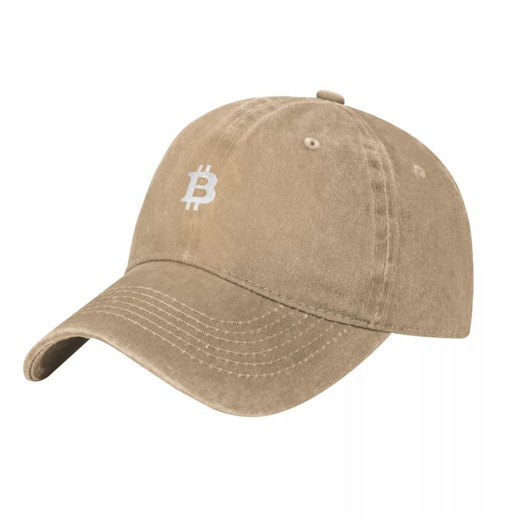 Bitcoin (BTC) Simple White Logo Baseball Cap Wild Ball Hat Hat Luxury Brand Military Cap Unisex Derby Hat Ladies Unisexs