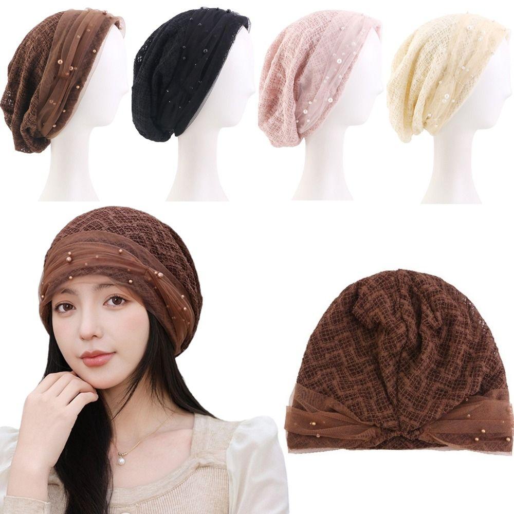 Beading Muslim Hijab Hats Cotton Turban Head Wrap Headwrap Underscarf Hat Cancer Bandanas