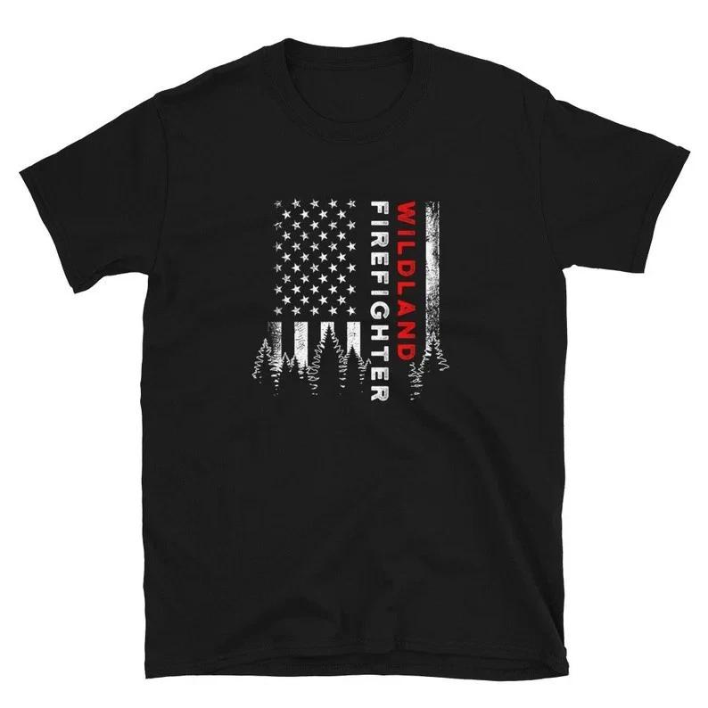 US Flag Wildland Firefighter Shirt XS