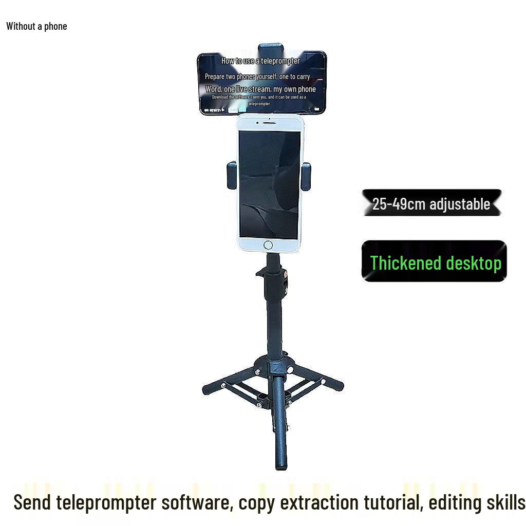 

Portable Mobile Phone Teleprompter Stand with Remote Control for Live Broadcasts & Short Videos