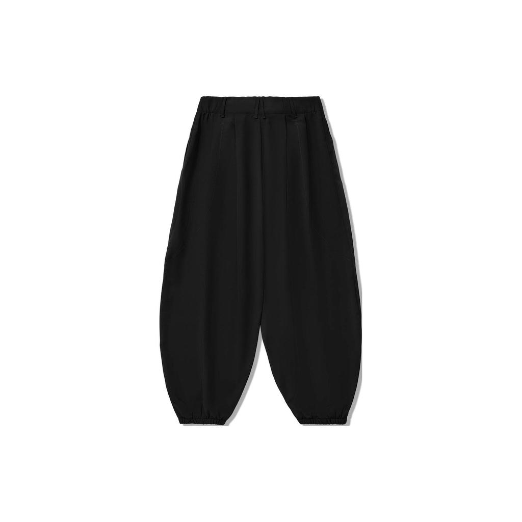 Li Ning X Jackie Chan Collaboration Solid Color Loose Fit Casual Pants Men bottoms Black AKXU091-2