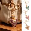 Keychain Pendant Rhinestones Inlaid Perfume Bottle Design Key Chain with Lobster Clasp Bag Charm Backpack Accessory