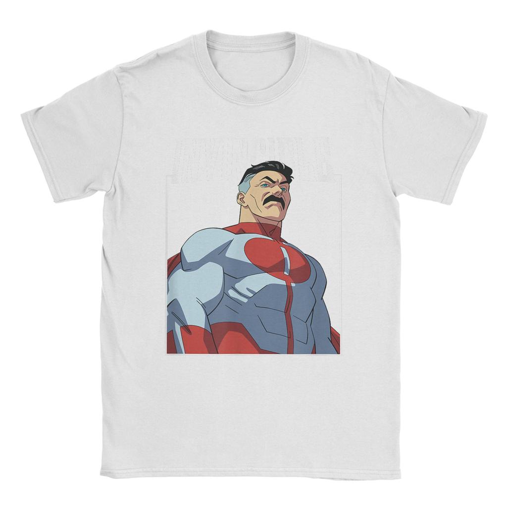 Men T-Shirt Invincible Omni-Man Character Awesome Cotton Tee Shirt Short Sleeve Anime Cartoon T Shirt O Neck Clothes New Arrival