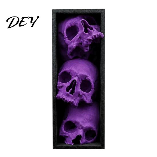Atmospheric Props for Party 3Pcs Halloween 3 Tier Skull Bookends, Gothic Resin Bookshelf Decor Office, Spooky Office Desk Decorations Skeleton