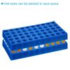 PATIKIL 4ml Autosampler Vial Rack, 4-Pack, 50-Well Stackable Test Tube Rack, Microcentrifuge Tube Holder, Blue