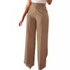 Women High Waist Straight Leg Long Commute Casual Formal Suit Pants