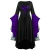 Kvinner Europeisk Retro middelaldersk domstolstil Halloween Cosplay-kostyme Voksen Skull Strap Dress Up Festantrekk