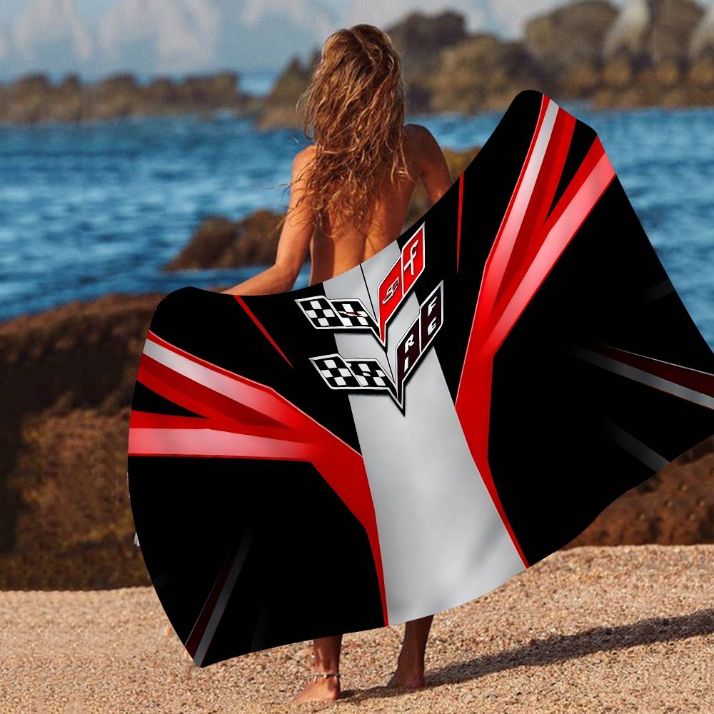 C-Corvette Sporty-American Anime Beach Swimming Towel Soft Absorbent Washcloth Children's Gifts for Kids Travel Camping Gym