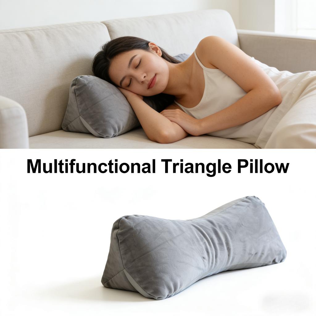 Multifunctional Triangle Pillow for Adults Cervical Spine Support Lumbar Bedside Cushion Nap Pillow Household Essential