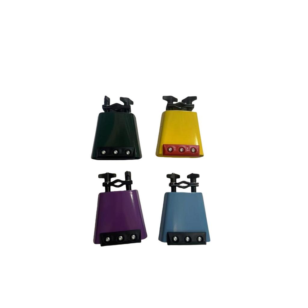 Colorful Metal Cowbell with Mute Strip: Durable Drum Kit Percussion Accessory