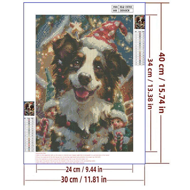 5d DIY Diamond Painting Cross Stitch Christmas Puppy Diamond Embroidery Animal Dog Mosaic Full Round Drill Home Decor