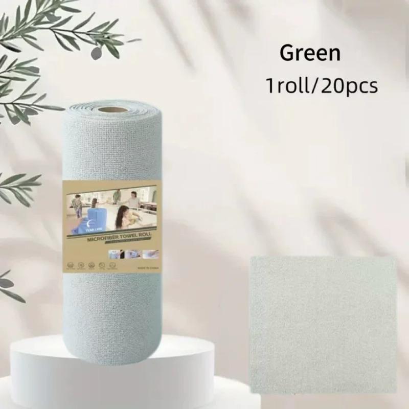 1 Roll/20pcs Reusable Microfiber Cleaning Wipes - High Absorbency, Durable & Machine Washable Kitchen Towels for Dishes