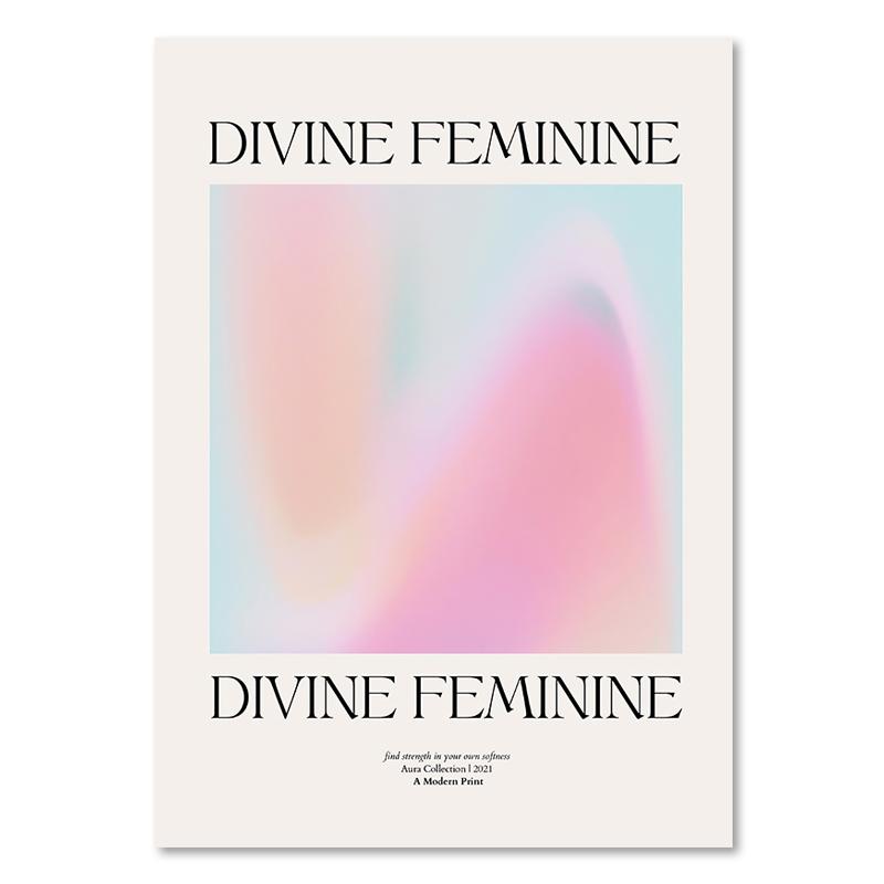 Angel Numbers Gradient Aura Posters and Prints Aesthetic Danish Pastel Canvas Painting Nordic Art Wall Picture Dorm Home Decor