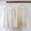 Japanese Embroidered Lace Doll Collar Cotton Shirt - Versatile Long-Sleeve Layer