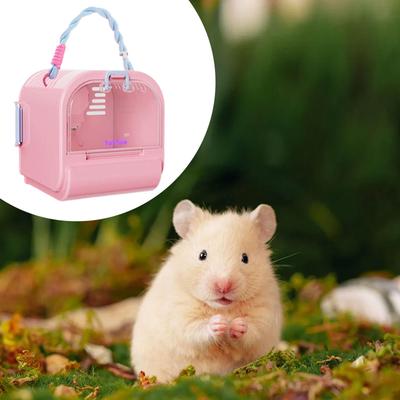 Hamster Carry Case Cage Chinchilla Pet Outgoing Clear Large with Water Bottle Small Animal