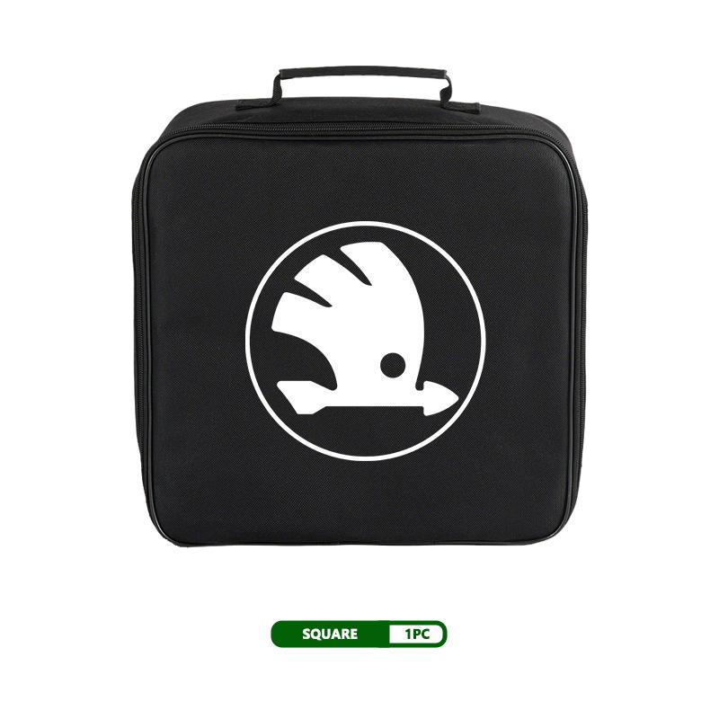 AES1 For Skoda Oxford Cloth Car Charge Cable Case Organiser Waterproof Charging Gun Storage Bag Kamiq Karoq Octavia 2 3 Rapid Scala