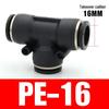 PU Pneumatic Quick Connect Air Hose Fittings, Straight & Three-Way, Sizes: 4/6/8/10/12/16mm