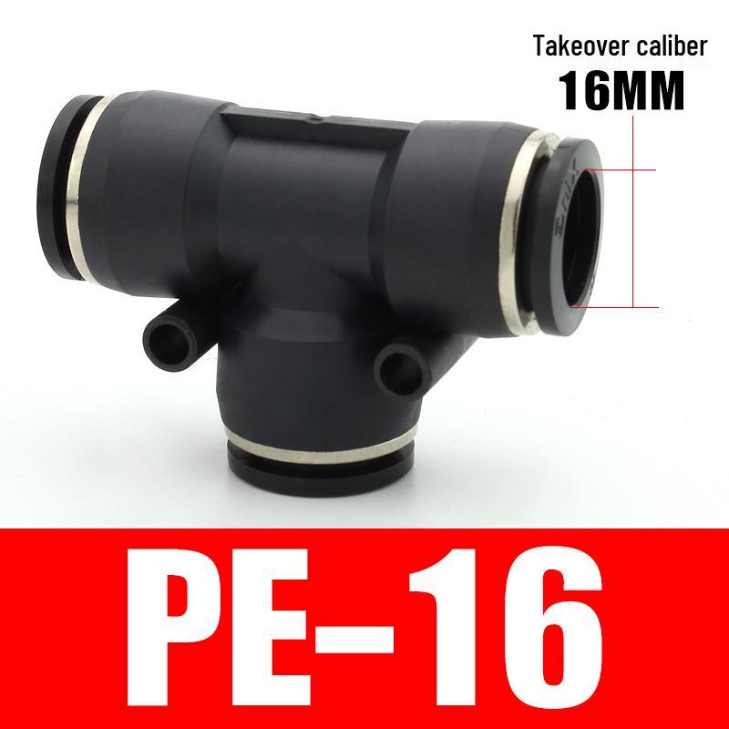 PU Pneumatic Quick Connect Air Hose Fittings, Straight & Three-Way, Sizes: 4/6/8/10/12/16mm