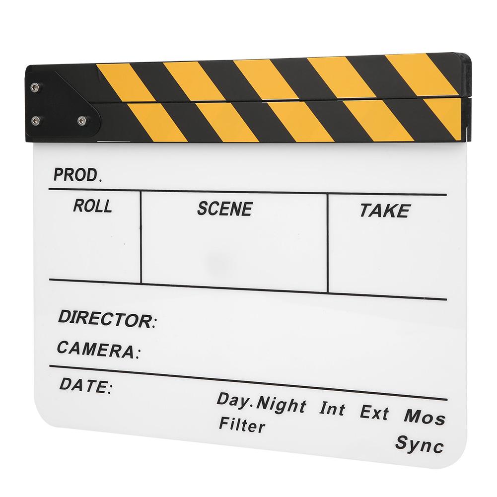30x25CM Filmová klapka Akrylová klapka Fotografické rekvizity Režisérská tabule Nástroj(Barevné pruhované