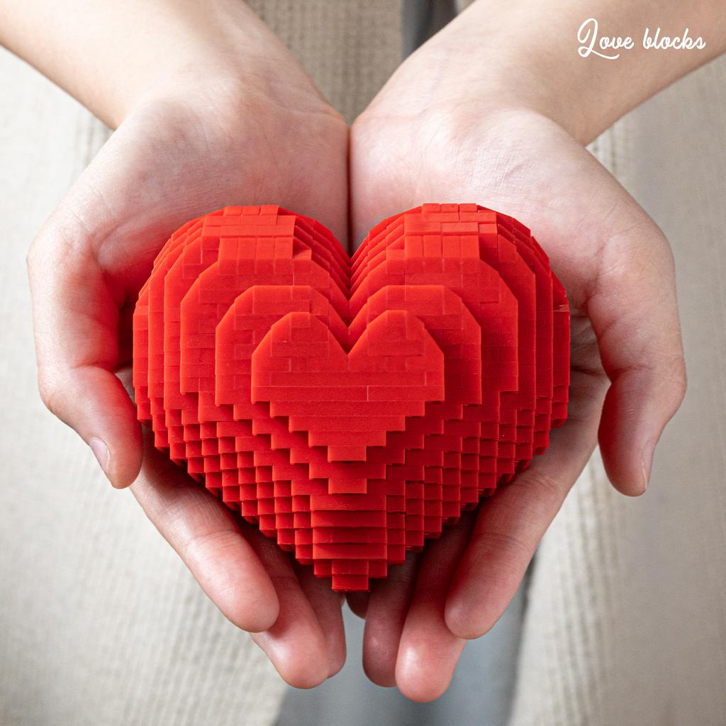Adults Valentine's Day Micro Particle Building Blocks Toy Love Heart Mini Bricks Construction Set Girls Gift Assembling Boy Toys