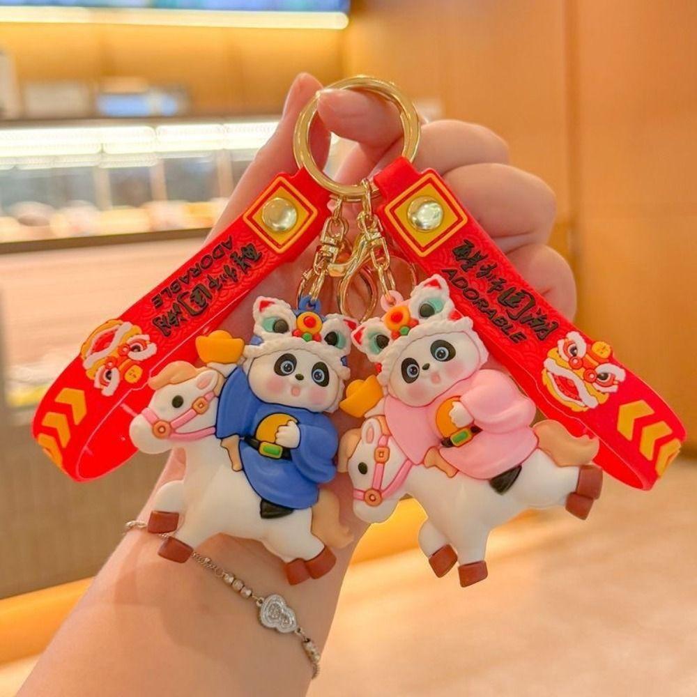 Traditioneller Schlüsselanhänger für das Jahr des Pferdes 2026 Cartoon-Pferd Taschenanhänger Anhänger für Mädchen-Schulranzen