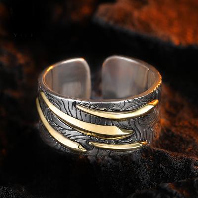 Meteor Shower Ring for Men, Star Collision Trajectory Design, Adjustable Index Finger Statement Ring, Party Jewelry Gift for Him