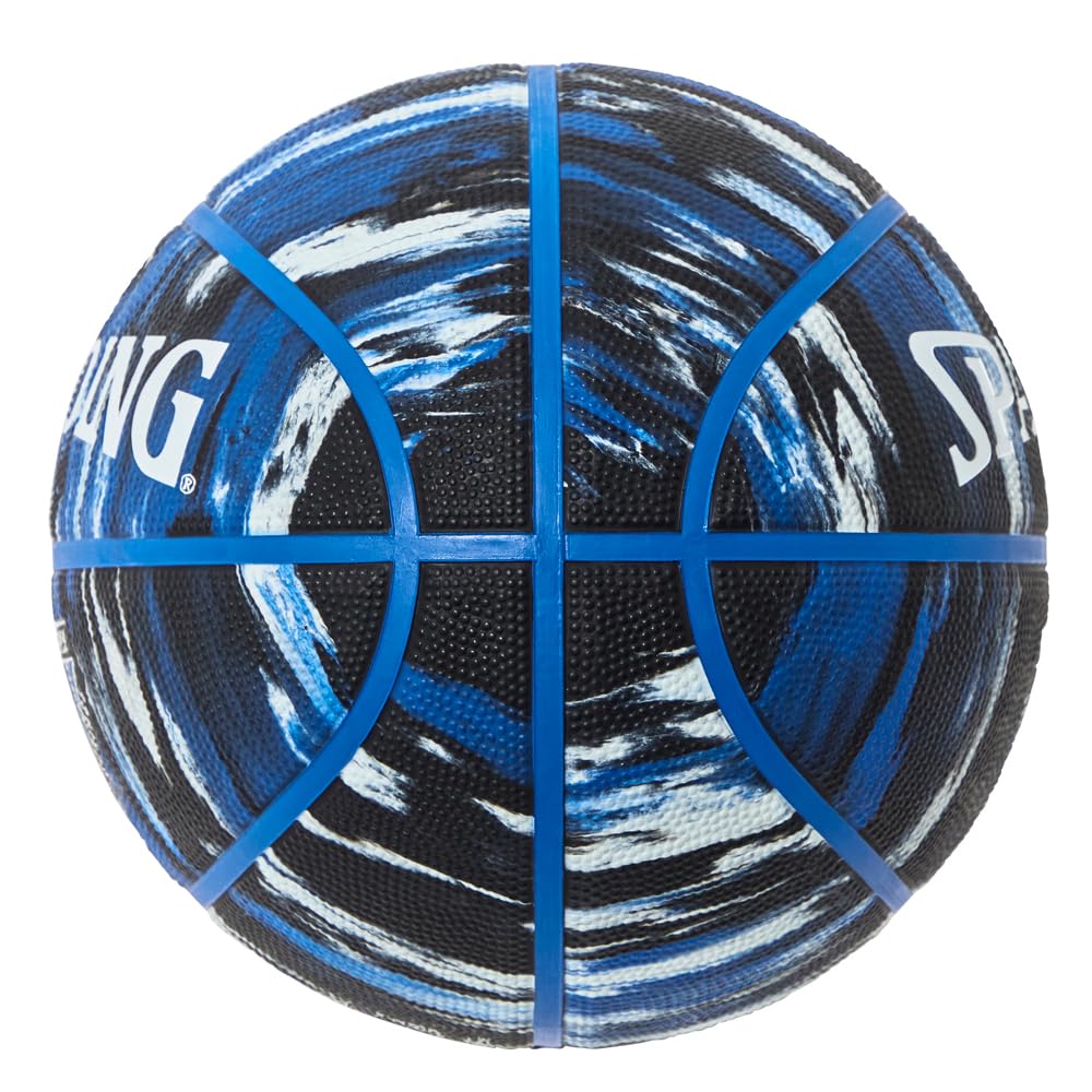 SPALDING Basketball Marble Rubber Black X Blue Size 7 85-119J