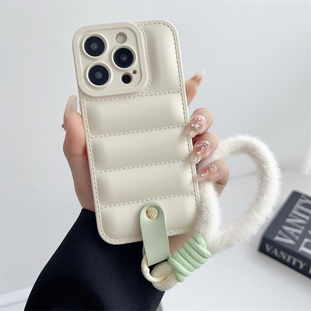 

Роскошный пуховик с чехлами для телефонов со шнурком для iPhone 16 15 14 13 Pro Max 12 11 XS XR 8 7 Plus Мягкий силиконовый противоударный чехол For iPhone 16 Pro