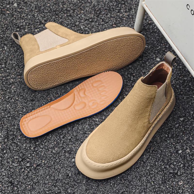 Большие желтые ботинки мужские высокие ботинки Martin в британском стиле мужские ретро — фото 5