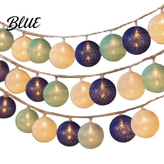 String Lights Decor Decorative Christmas Battery Powered Light Waterproof Cotton Ball 10/20/40 LEDs Wedding Halloween