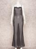 EDOLYNSA 2024 Black Fashion Polka Dots Sexy See Through Spaghetti Strap Beach Maxi Dress Women Summer Party Slip Dresses Swimsuit Cover Up