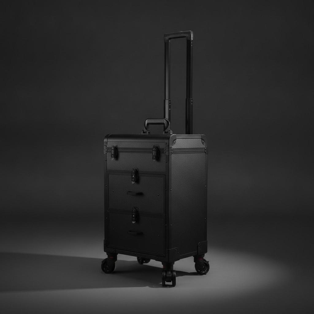 Rolling Makeup Container Portable with Drawers Long-Lasting