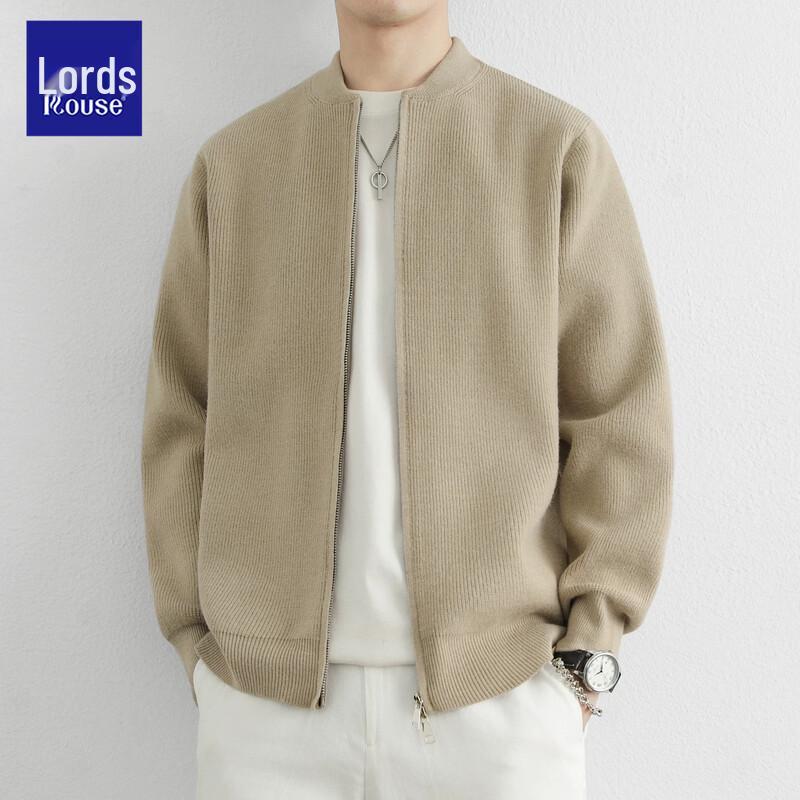 Cardigan lavorato a maglia con zip oversize stile americano da uomo Loz