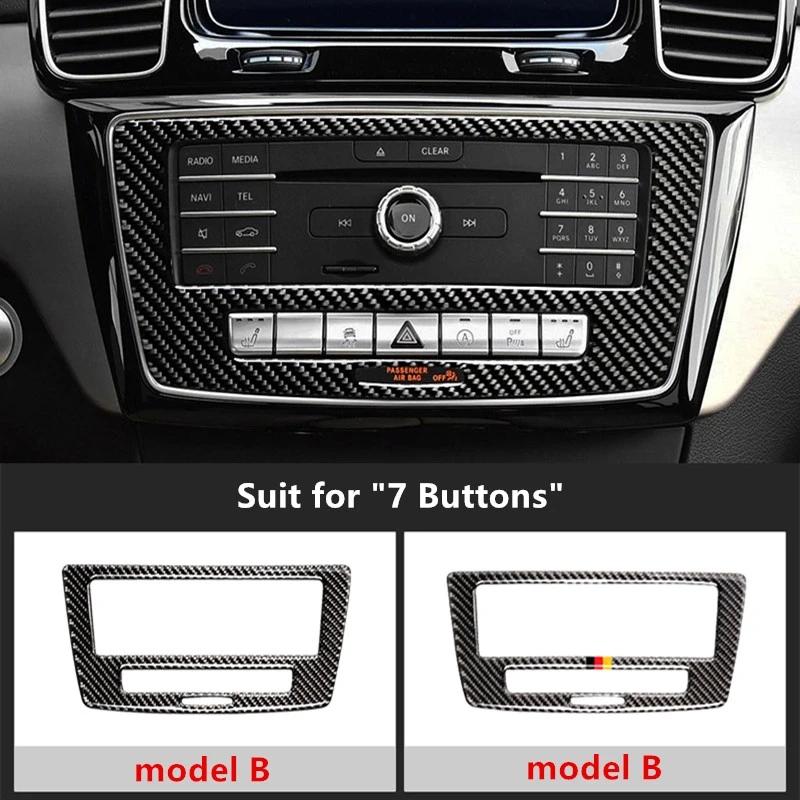 Carbon Fiber Klimaanlage CD Rahmen Dekoration Abdeckung Trim Für Mercedes Benz ML 2012-16 GL 2013-16 GLE 2015-18 GLS