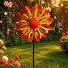 Outdoor Hof Kunst Dekoration Blume Windrad 29,5" Metall Spinner mit Erdspieß Dekorative Garten Rostbeständige Windmühle für Rasen Terrassen Dekoration