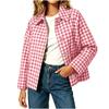 Women's Casual Fashion Plaid Long Sleeve Button Up Jacket for Everyday Wear