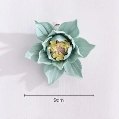 Modern Ceramic Fake Flower Wall Hanging Crafts Decoration Home Livingroom Wall Mural Ornaments Hotel Porch 1D Wall Sticker Art